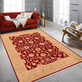 handmade Traditional Kafkaz Red Tan Hand Knotted RECTANGLE 100% WOOL area rug 8 x 10